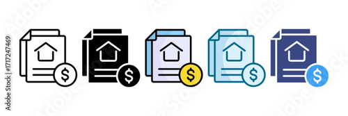 Mortgage Icon Set Multiple Style Collection