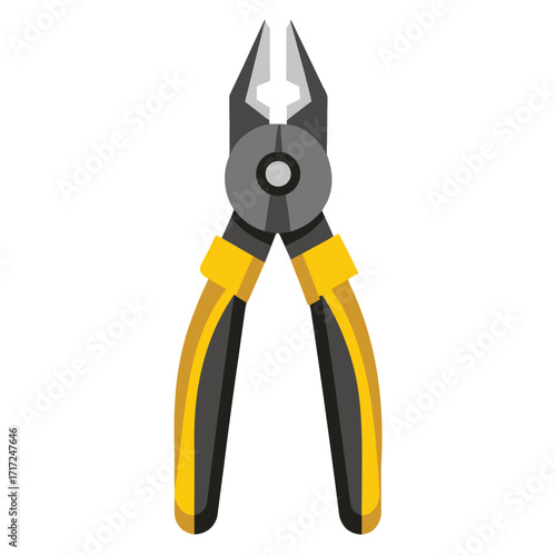pliers tool icon sign vector yellow color 