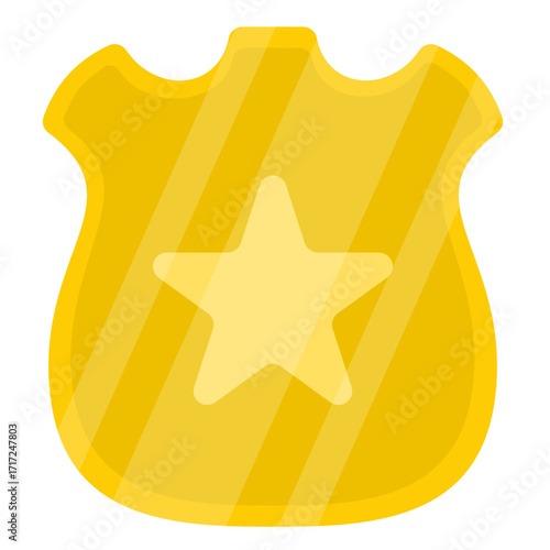 Simple Flat Style Police Equipment and Accessory Icon Element Set