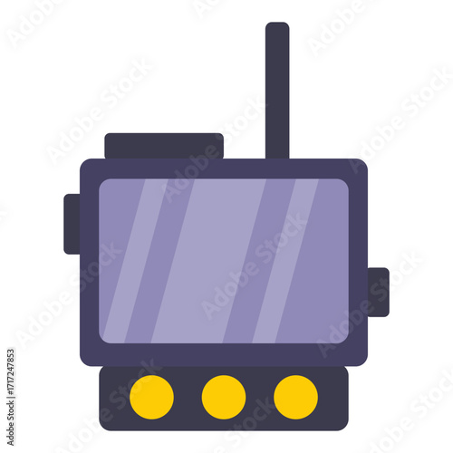 Simple Flat Style Police Equipment and Accessory Icon Element Set