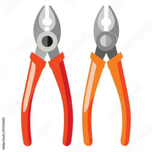 red color pliers tool icon or logo sign vector design 