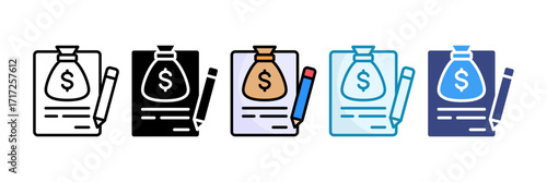 Loan Agreement Icon Set Multiple Style Collection