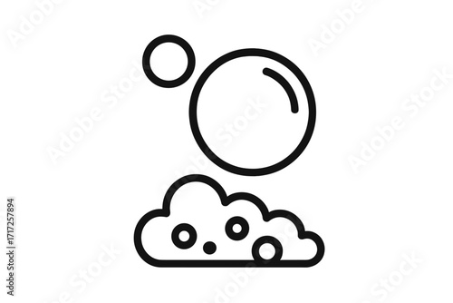 Bubble and foam outline icon. Simple vector line art illustration of soap suds, lather, and fizz. Concept for cleaning, washing, hygiene, laundry, and effervescent drinks.