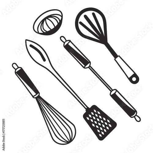 Kitchen Utensil Silhouettes kitchen utensils cooking tools