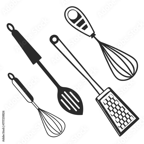 Kitchen utensil silhouettes kitchen utensils cooking tools