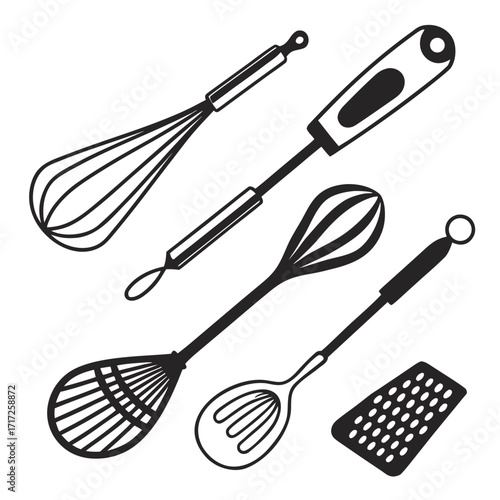 Kitchen utensil silhouettes kitchen utensils whisks