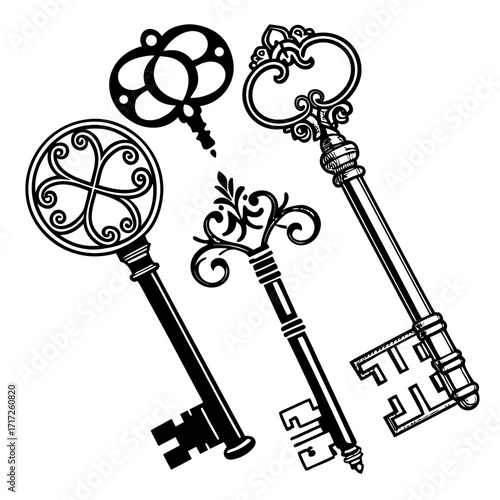 Ornate antique keys collection ornate keys vintage keys
