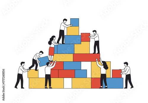 Team Building Blocks: Collaborative Construction.