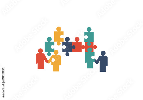 Teamwork and Collaboration: Business Puzzle Solution.