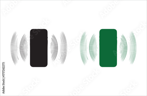 Smartphone Alert Illustration – Vibrating Phone and Digital Communication