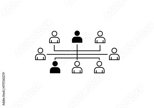 Business Hierarchy Chart: Team Structure and Leadership.