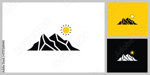 Volcano Eruption Icon. Disaster, Nature Power, and Danger Symbol Vector Illustration.