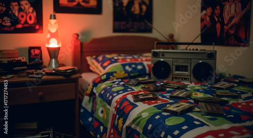 retro bed room