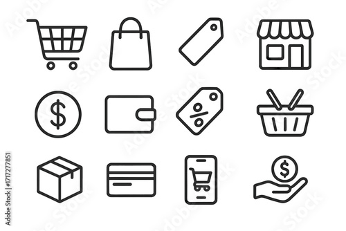 Surfboard related line icons set for websites, books, cards, apps, editable stroke vector illustration, surfing equipment, water sports symbols, coastal lifestyle elements