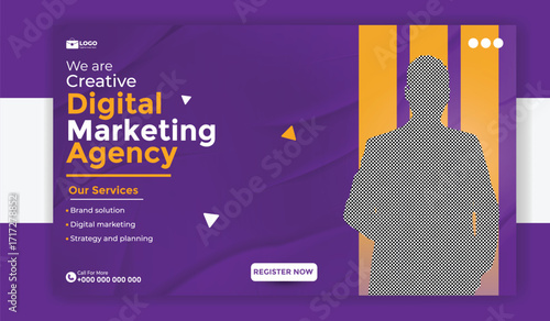 Modern digital marketing expert banner template for business promotion and advertising