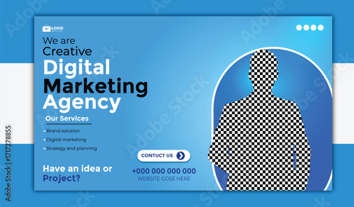 Creative digital marketing agency banner template with a modern and clean design