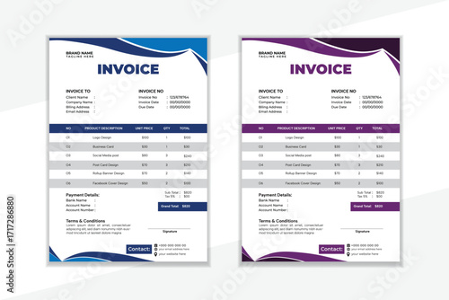 Invoice Design Template Clean and Professional .