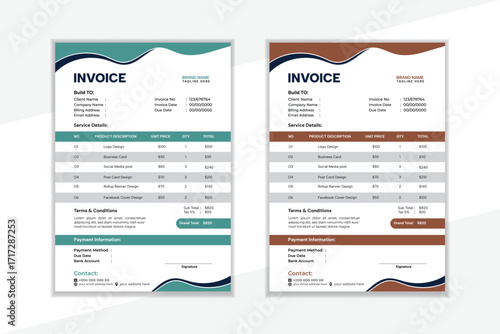 Invoice Design Template Clean and Professional .