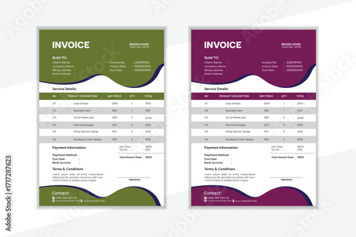 Invoice Design Template Clean and Professional .