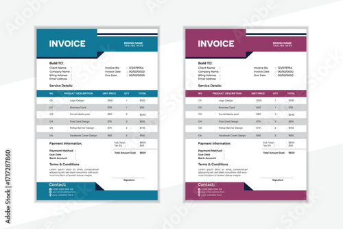 Invoice Design Template Clean and Professional .