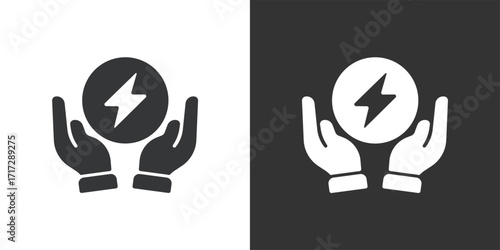 Energy Conservation and Care. Solid glyph series icon