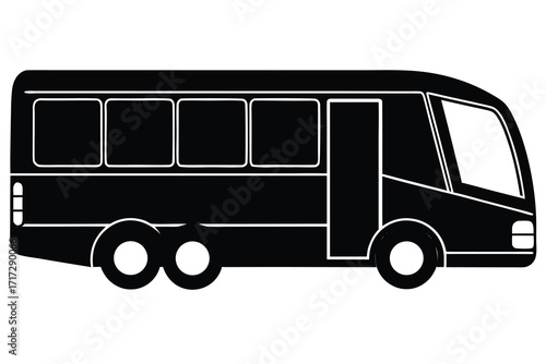 bus silhouette vector icon design