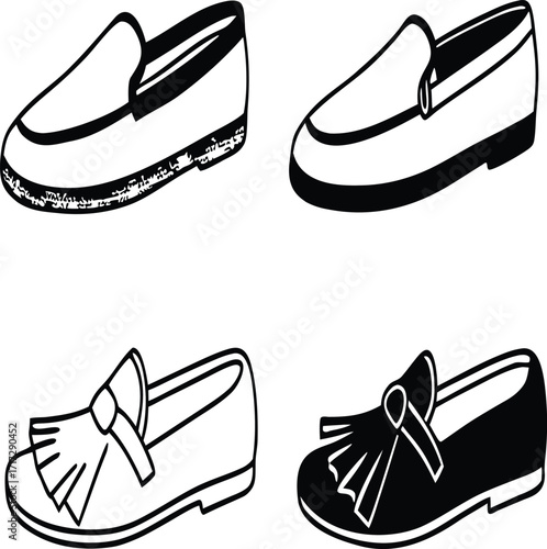 Vector illustration of a set of shoes icon