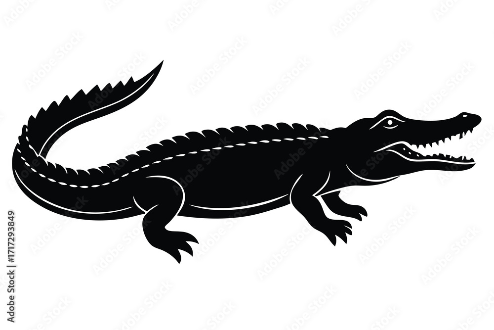 Obraz premium crocodile silhouette vector icon design