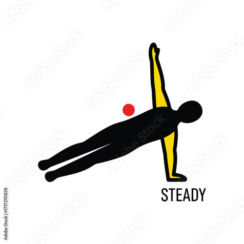 Vector art of person doing side plank exercise