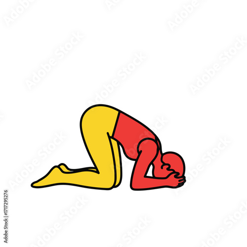 Vector art of childs pose yoga position
