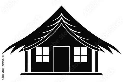 hut silhouette vector icon design