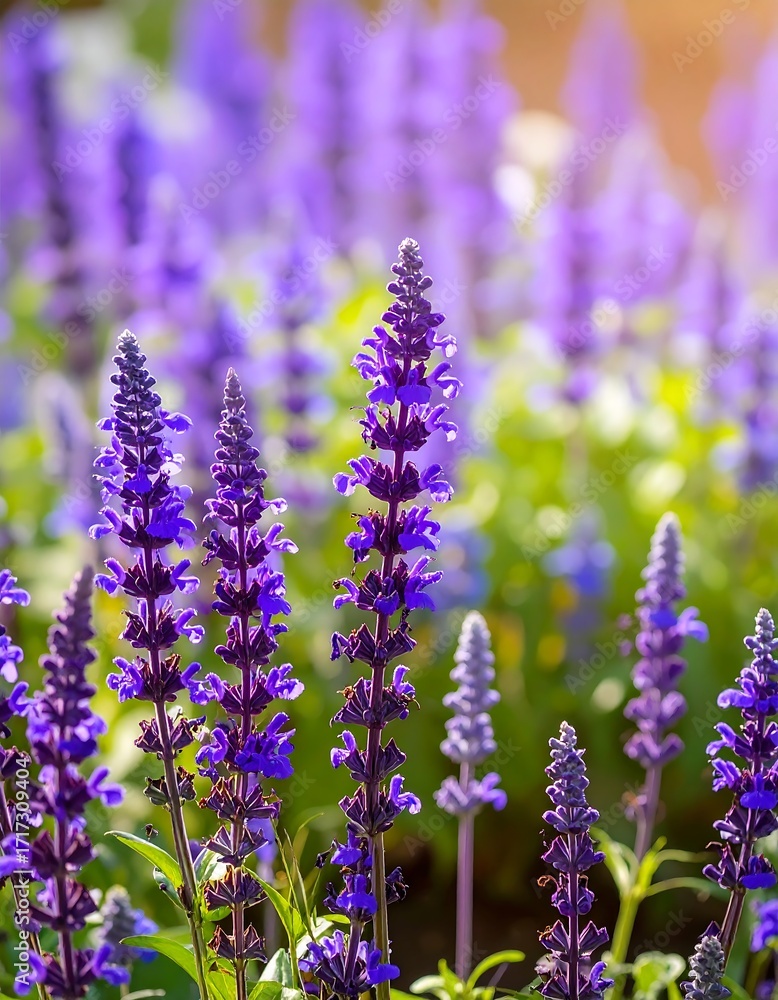 Obraz premium Close-up of vibrant purple salvia flowers