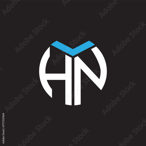 HN letter logo design on black background. HN creative initials letter logo concept. HN letter design.
