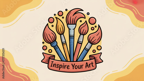 Inspire your art creative tools painting brushes illustration for artists and designers vector graphic design
