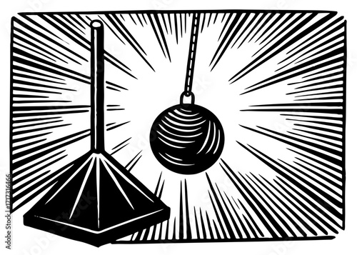 Physics Pendulum Silhouette, Motion Science SVG, PNG