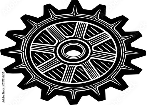 Gearwheel Silhouette, Engineering Science SVG, PNG