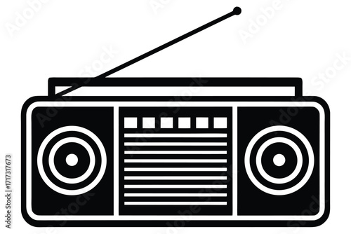 radio silhouette vector icon design