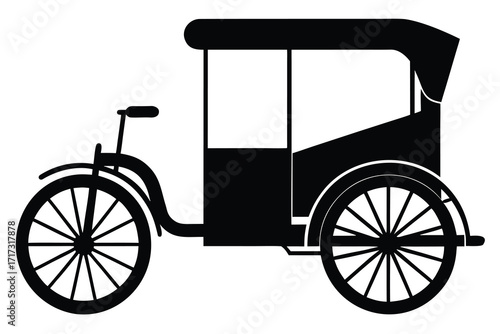 rickshaw silhouette vector icon design
