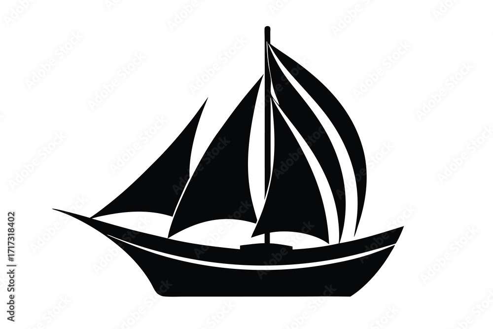 Fototapeta premium sailboat silhouette vector icon design