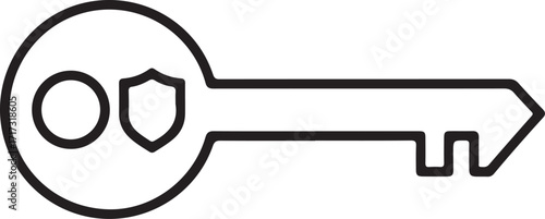 House Key Security Minimal Line Art Icon