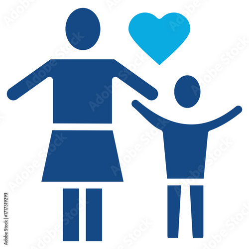 Single Parenting glyph color icon