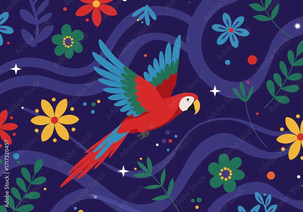 Fototapeta premium Tropical Flight of the Macaw