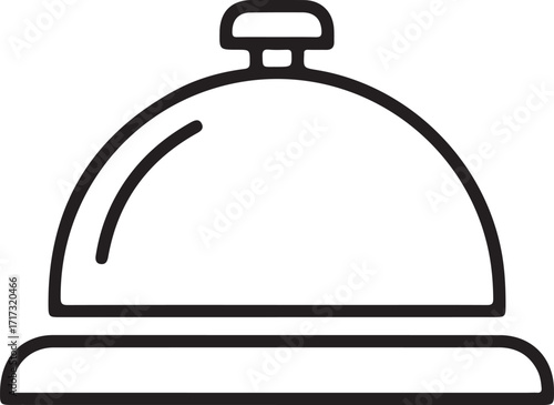 Reception Bell Service Minimal Line Art Icon