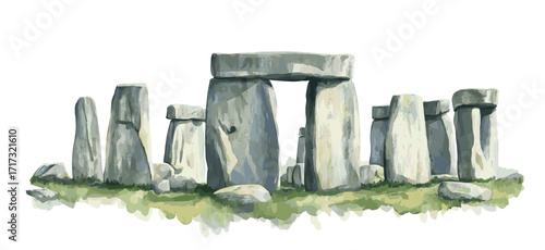 Stonehenge. Stonehenge watercolor vector illustration