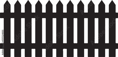Wooden Fence Solid Black Silhouette Icon