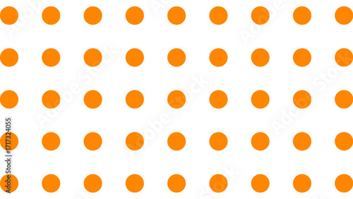 White seamless pattern with orange drops. Polka dot background. Cute wallpaper with circle.