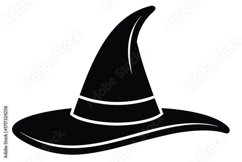 witch hat silhouette vector icon design