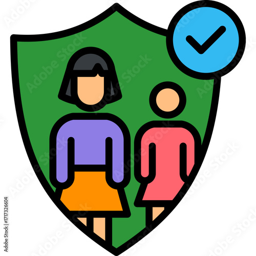 Parental Control lineal color icon