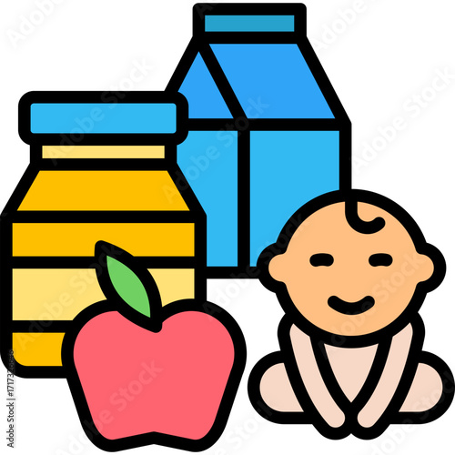 Child Nutrition lineal color icon