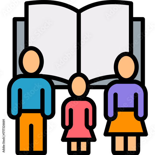 Parent Education lineal color icon